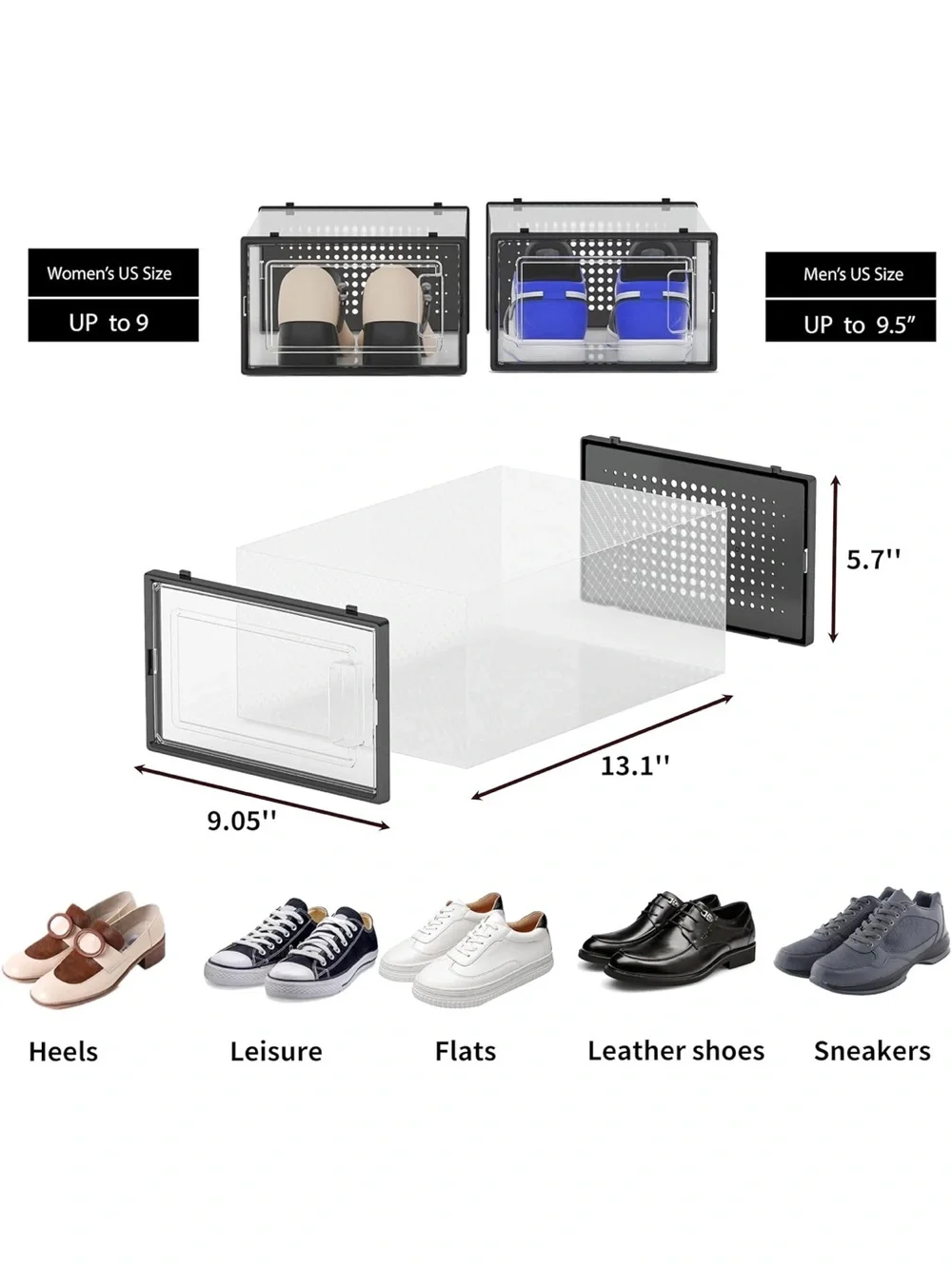 Nike Black Stackable Modular Shoe Storage Cubes - Clear Front Panels